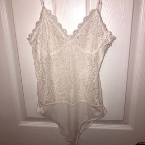 White laced bodysuit
